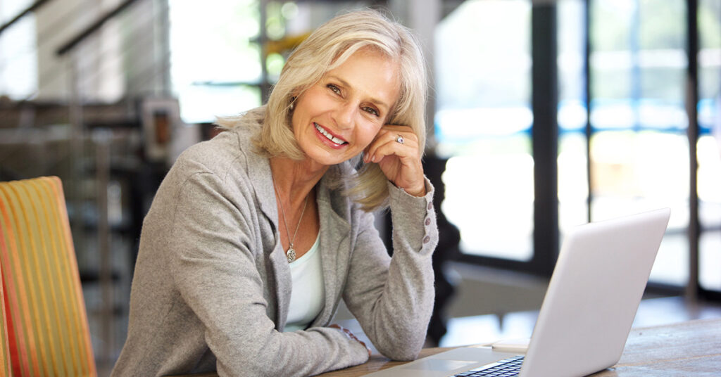 working into your 70s senior woman